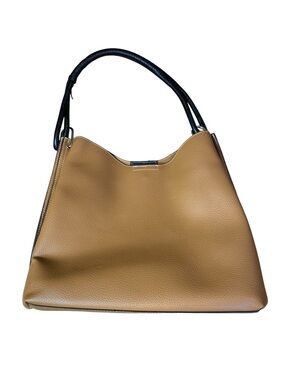 Parfois Tan & Black Two-Tone Faux Leather Tote Bag